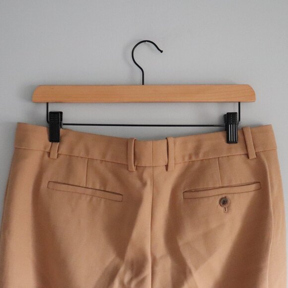J. Crew Straight Leg 10 Tall Wool Blend Front Pleat Caramel Pocket Trousers - Picture 6 of 10